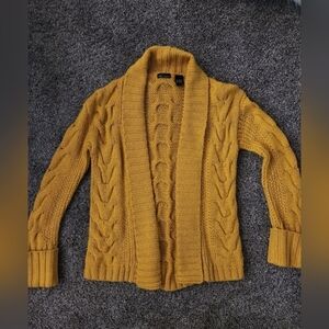 Moda International Mustard Cable Knit Cardigan